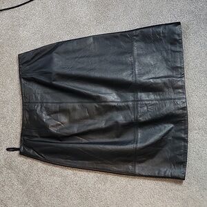 Susan Bristol leather pencil skirt